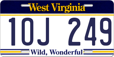 WV license plate 1OJ249
