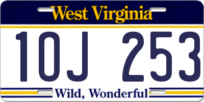 WV license plate 1OJ253