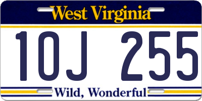WV license plate 1OJ255