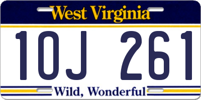 WV license plate 1OJ261