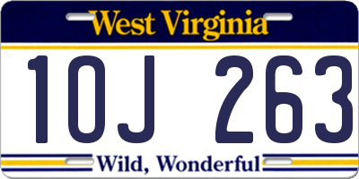 WV license plate 1OJ263