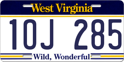 WV license plate 1OJ285