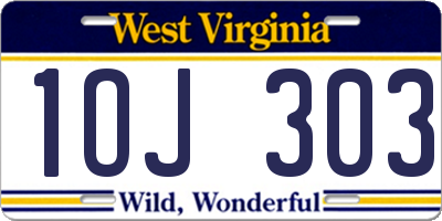WV license plate 1OJ303
