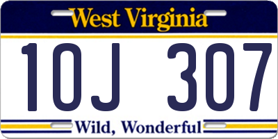 WV license plate 1OJ307