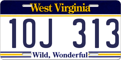 WV license plate 1OJ313