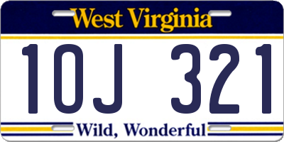 WV license plate 1OJ321