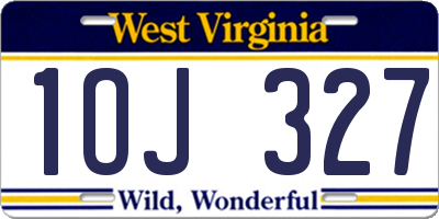 WV license plate 1OJ327