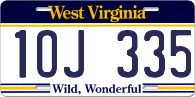 WV license plate 1OJ335