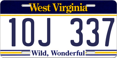 WV license plate 1OJ337