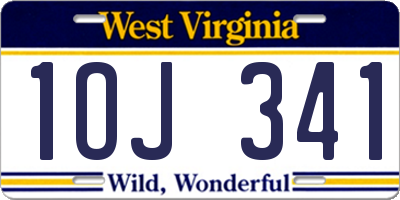 WV license plate 1OJ341