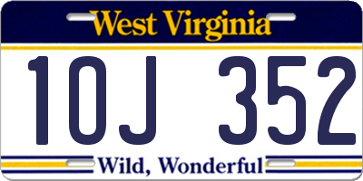 WV license plate 1OJ352