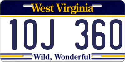 WV license plate 1OJ360