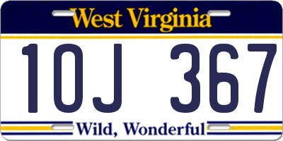 WV license plate 1OJ367