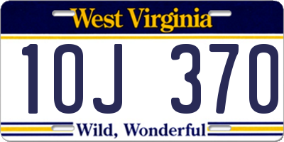 WV license plate 1OJ370