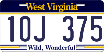 WV license plate 1OJ375