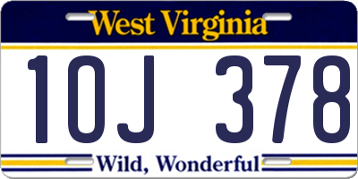 WV license plate 1OJ378