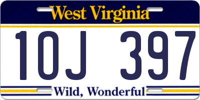 WV license plate 1OJ397