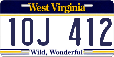 WV license plate 1OJ412