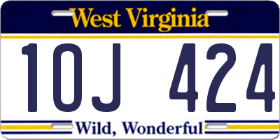 WV license plate 1OJ424