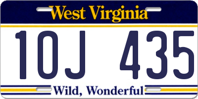 WV license plate 1OJ435