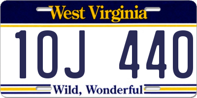 WV license plate 1OJ440