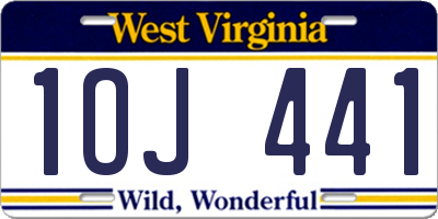 WV license plate 1OJ441