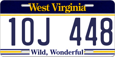 WV license plate 1OJ448