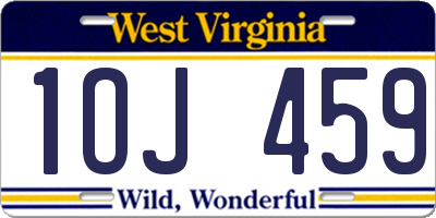 WV license plate 1OJ459
