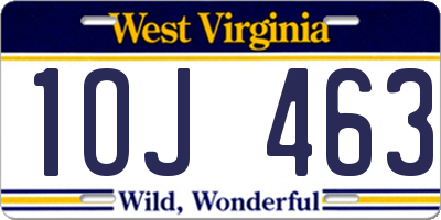 WV license plate 1OJ463