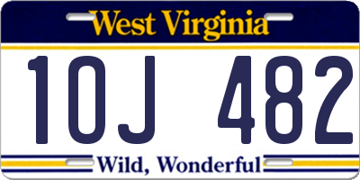 WV license plate 1OJ482