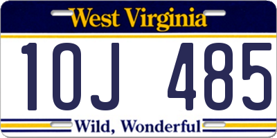 WV license plate 1OJ485