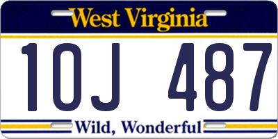 WV license plate 1OJ487