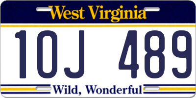 WV license plate 1OJ489