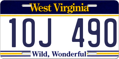 WV license plate 1OJ490