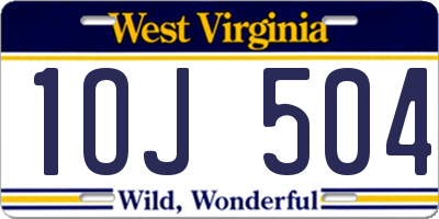 WV license plate 1OJ504
