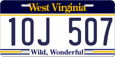 WV license plate 1OJ507