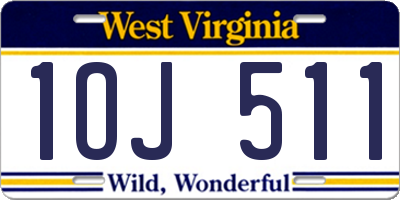 WV license plate 1OJ511
