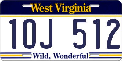 WV license plate 1OJ512