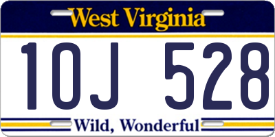 WV license plate 1OJ528