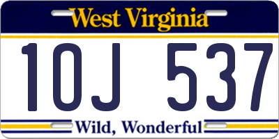 WV license plate 1OJ537