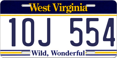 WV license plate 1OJ554