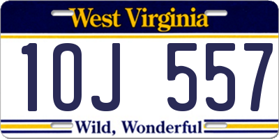 WV license plate 1OJ557
