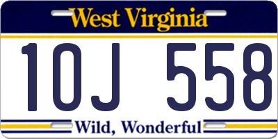 WV license plate 1OJ558