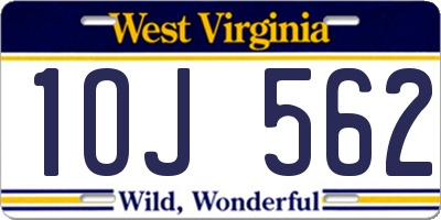 WV license plate 1OJ562