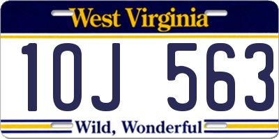 WV license plate 1OJ563