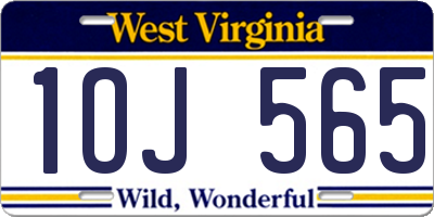 WV license plate 1OJ565
