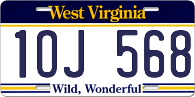 WV license plate 1OJ568