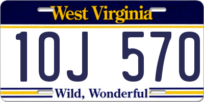 WV license plate 1OJ570