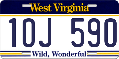 WV license plate 1OJ590