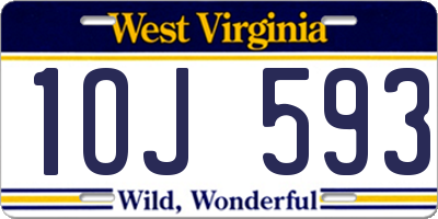 WV license plate 1OJ593